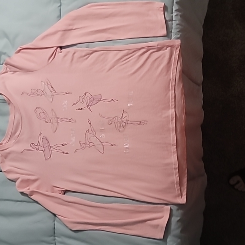 Wonder Nation Pink Ballerina LS Tee. Women's XL/XG (14-16) plus.
